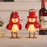 Adornos decorativos para mesa de regalo navideño con pájaro luminoso de Navidad de Jingchen