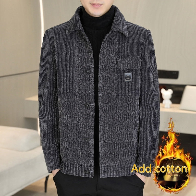 Lapel Short Fleece-lined Padded Jacket - WOMONA.COM