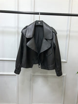 Women's Short Loose Small Leather Jacket