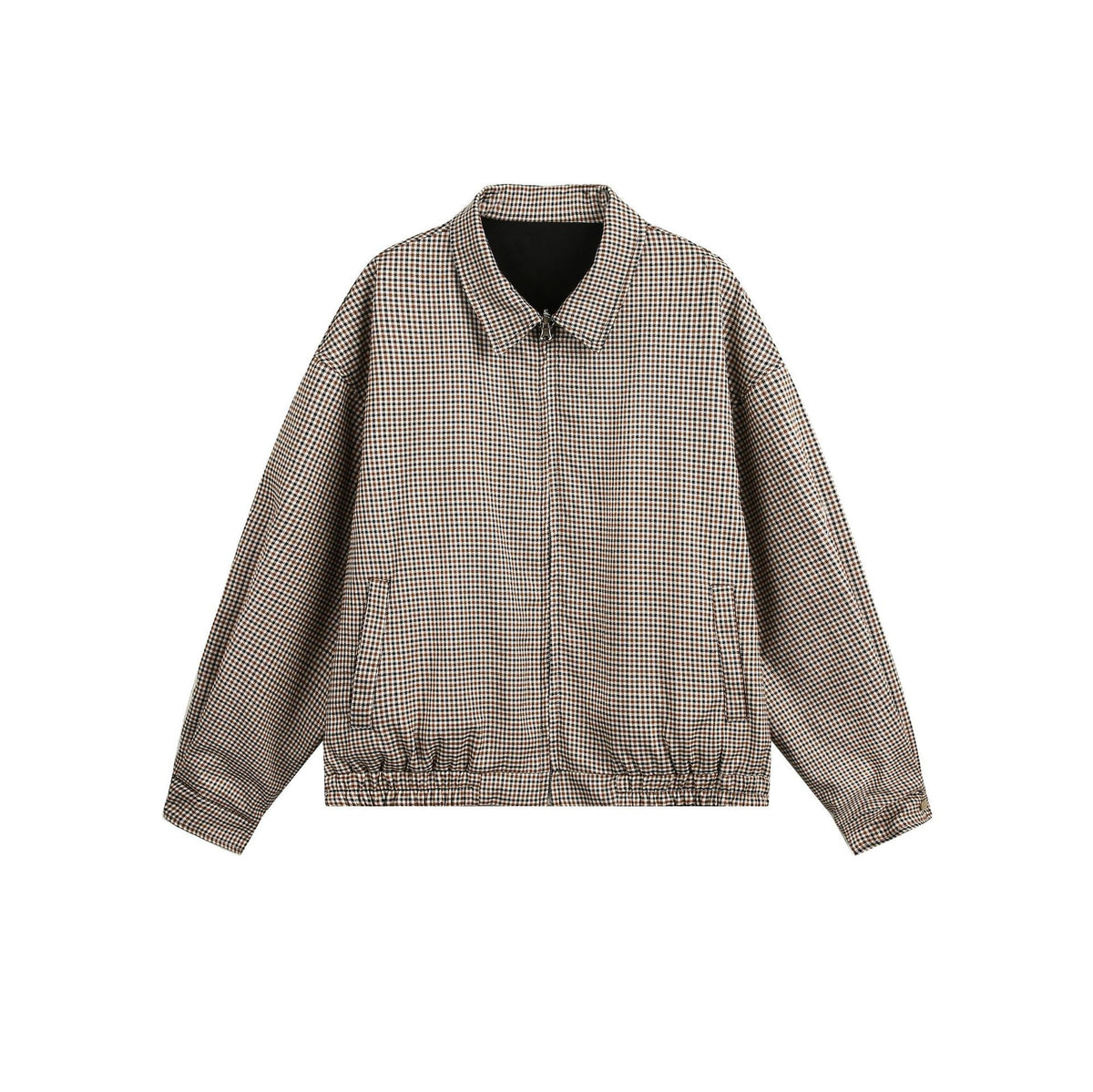 Unisex Reversible Plaid Collared Jacket, Plaid - product view 3