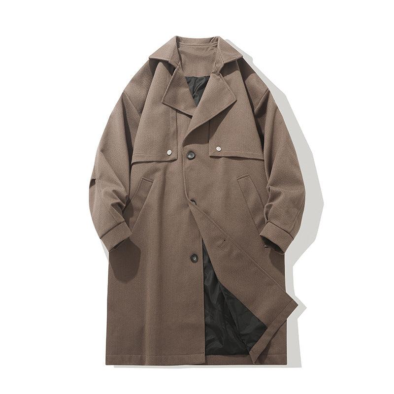 Winter New Mid-length Woolen Coat British Style Men - WOMONA.COM