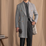 Vintage Men's Wool Herringbone Polo Coat - WOMONA.COM