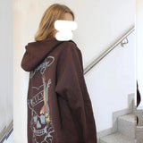 Brown Zip Sweatshirt Jacket Clothes Hoodie - WOMONA.COM