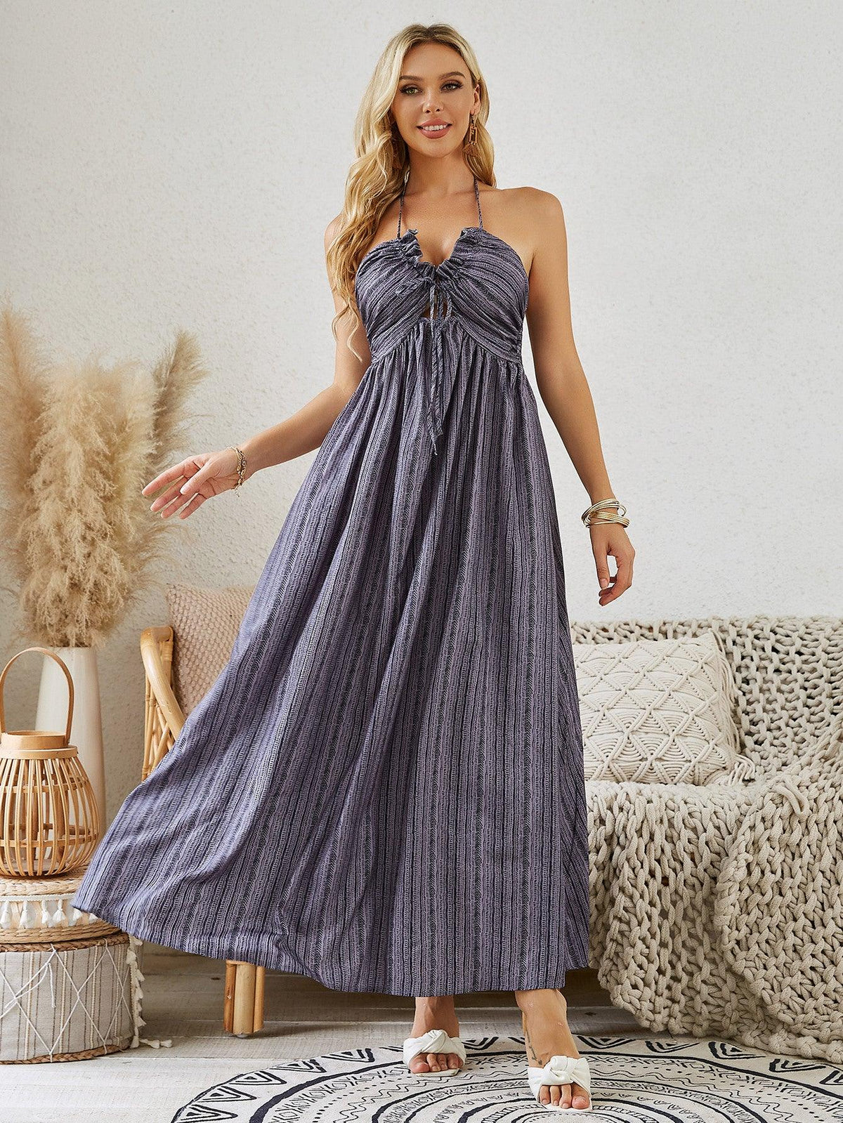 Women's Summer Sleeveless Flowy Beach Dress - WOMONA.COM