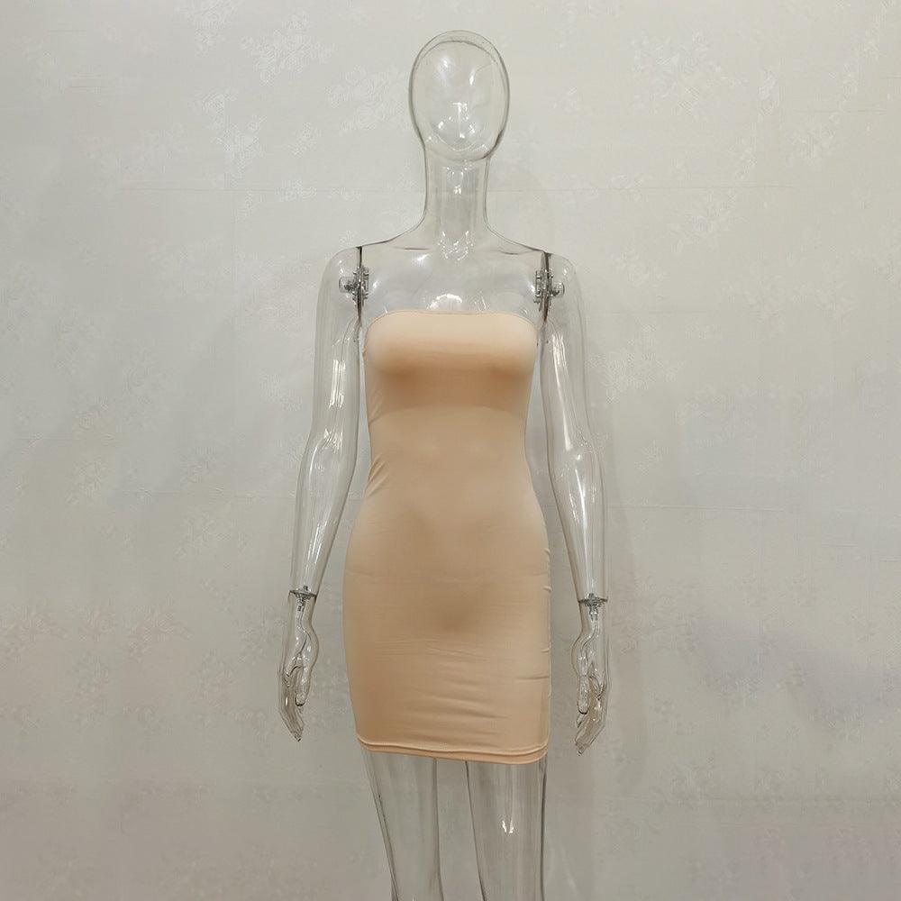 One-line Collar Hip Wrap Hundred Dresses For Women - WOMONA.COM