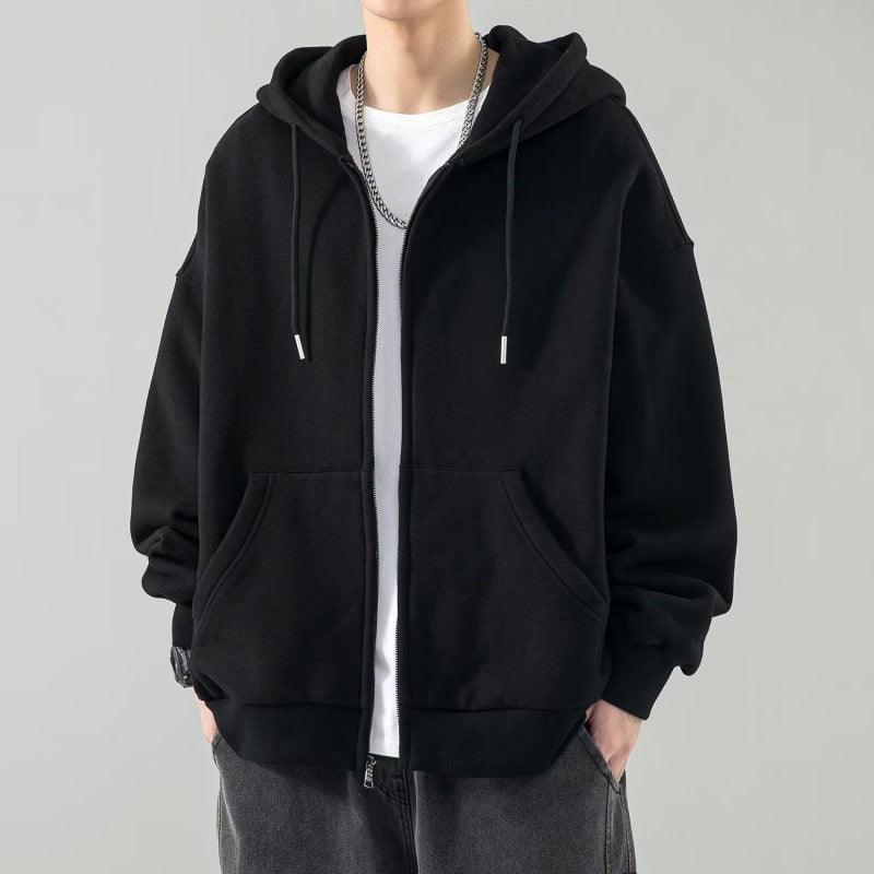 Men's Fashionable Loose All-match Zipper Cardigan Sweater Coat - WOMONA.COM