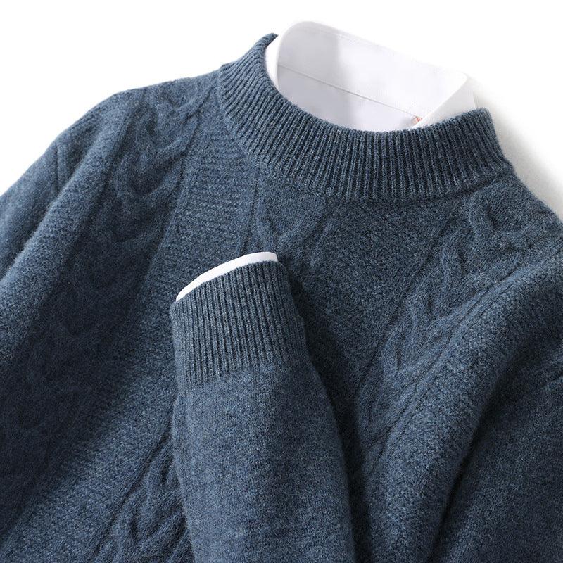 Men's Pure Wool Half Turtleneck Thickened Sweater