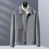 Spring New Casual Knitted Polo Collar Jacket Men - WOMONA.COM