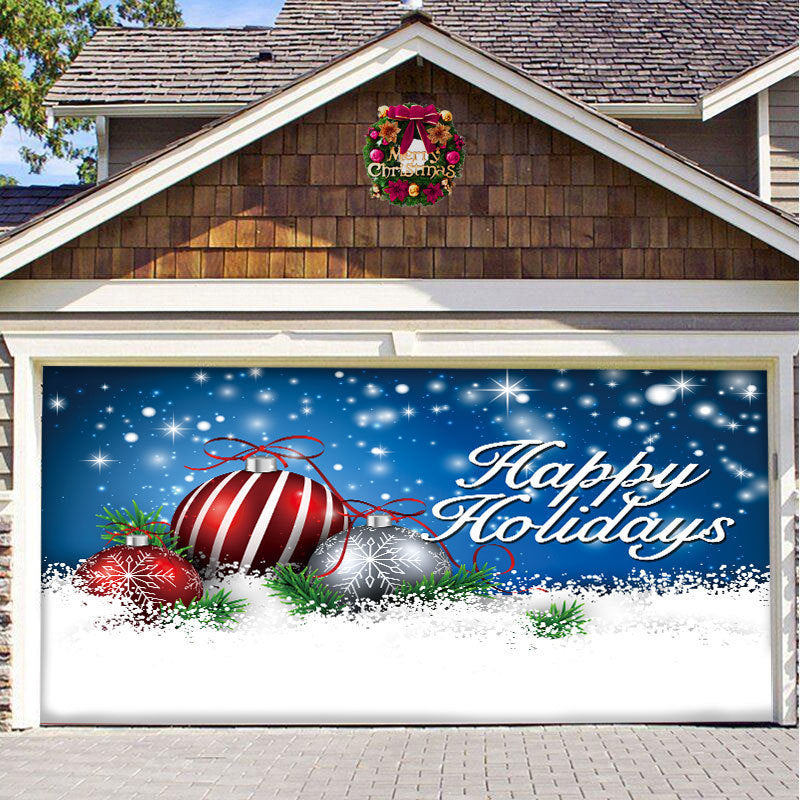 Christmas Background Hanging Cloth Garage Door Patch Holiday Party