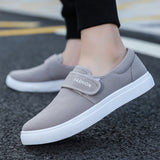 Canvas Flat Shoes Men Velcro Casual Sneakers - WOMONA.COM