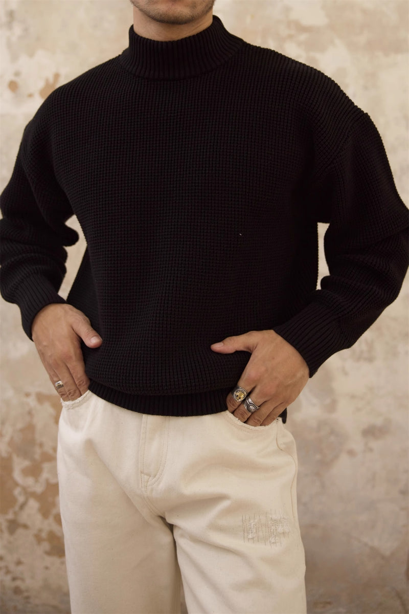 Thickened Half-high Collar Sweater Men's Cotton Thick - WOMONA.COM