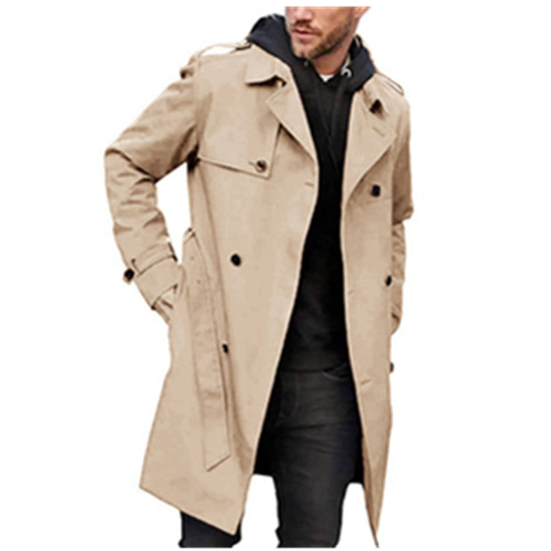 Long Sleeve Trench Coat Men's