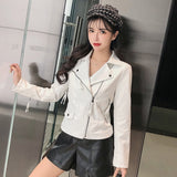 Small Leather Jacket Women's Short Korean Version - WOMONA.COM