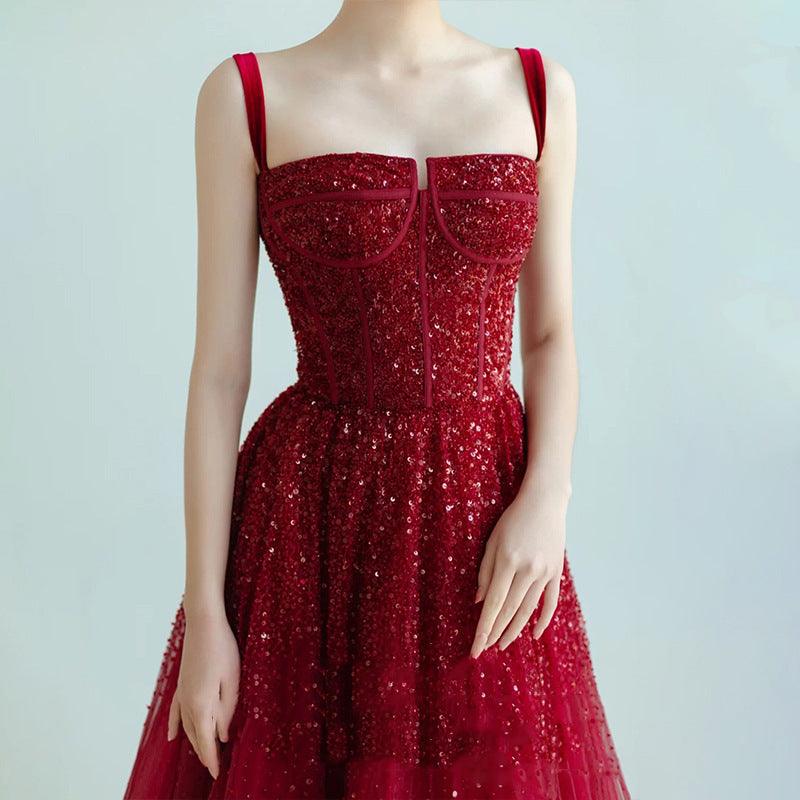 New Sequin Sling High-grade Princess Engagement Dress For Women - WOMONA.COM