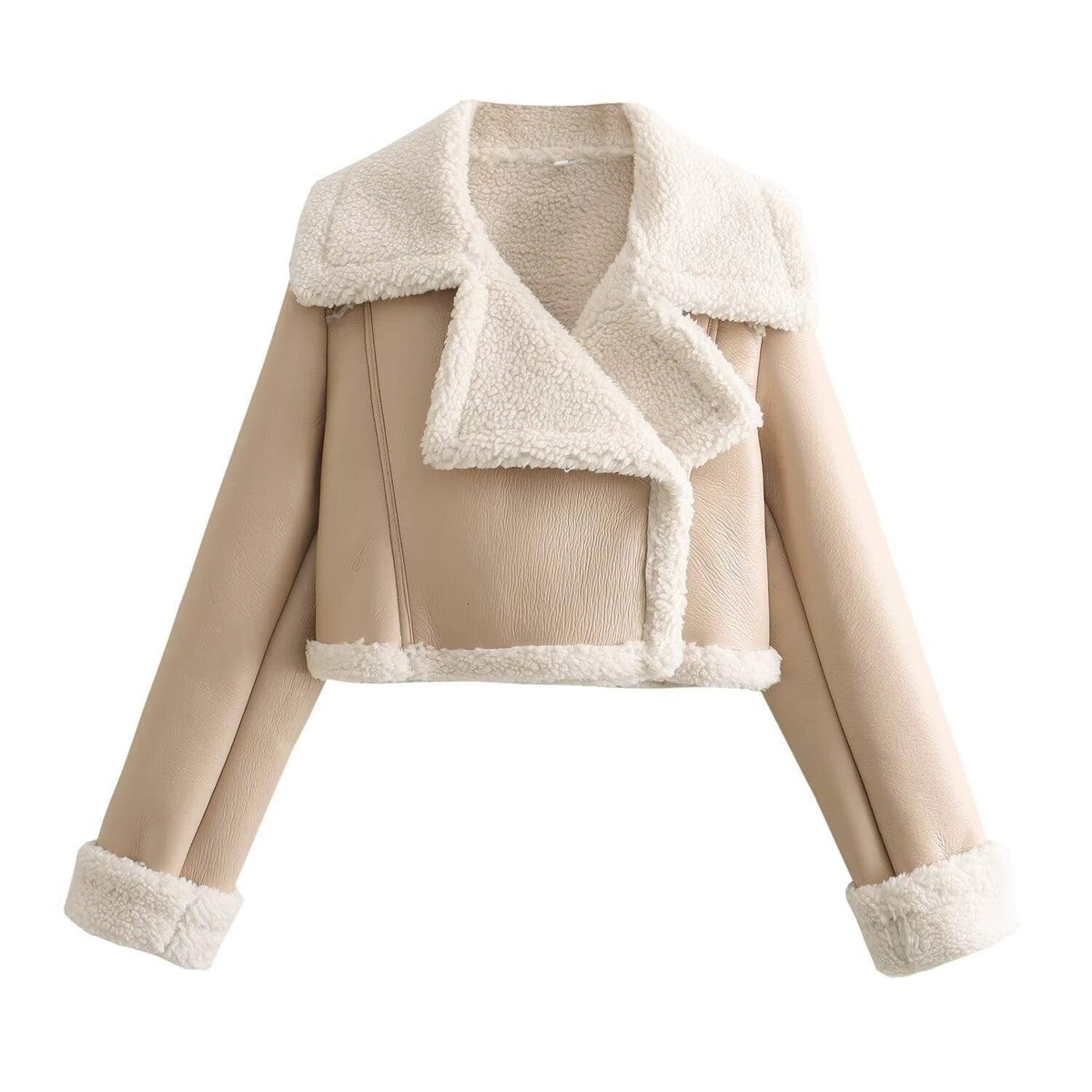 Fur Integrated Short Street Hot Girl Motorcycle Clothing Coat - WOMONA.COM