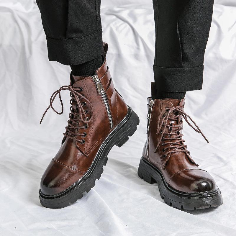 New Mid-top Round Head Chelsea Men's Boots - WOMONA.COM