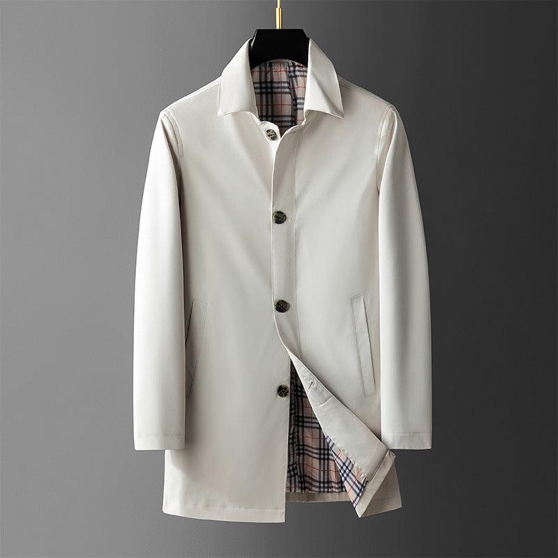 Men's Mid-length Trendy Casual Loose Trench Coat - WOMONA.COM