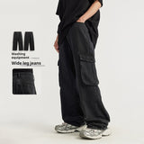 Men's Clothing Wash Tooling Wide Leg Jeans - WOMONA.COM