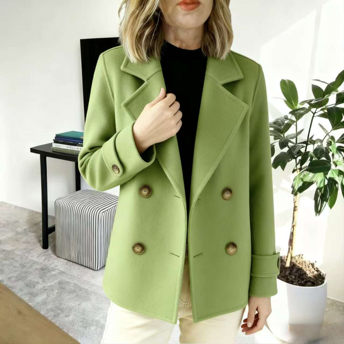 Women's Solid-Color Wool-Blend Coat – alternate product view 11