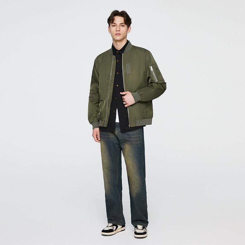 Retro Fashion Brand Jacket Stand Collar Pilot Loose Casual - WOMONA.COM
