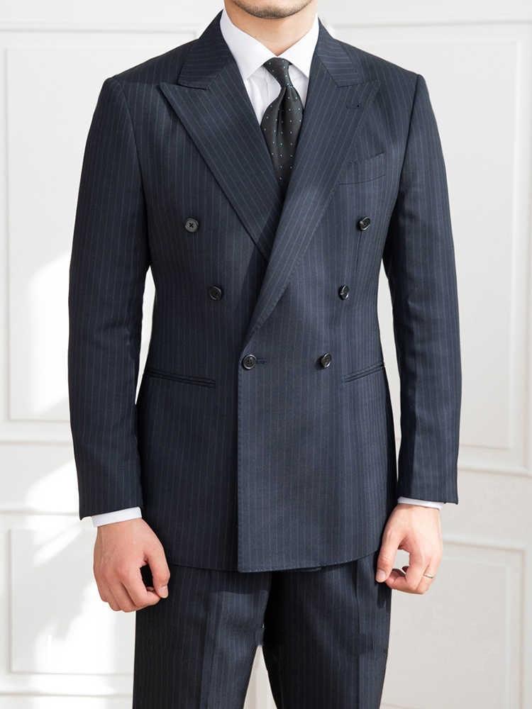 A Stripe Slim Fit Casual Retro Suit