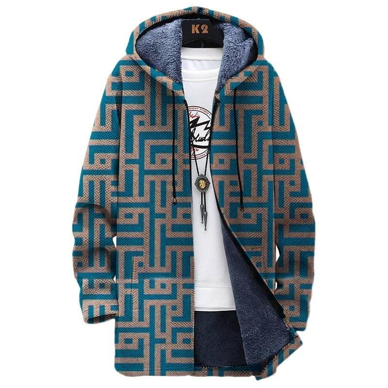 Men's Digital Printed Stand Collar Jacket - WOMONA.COM
