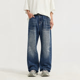 Retro Tattered Jeans Wide Leg Jeans - WOMONA.COM