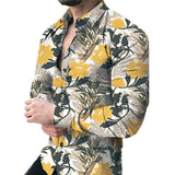 Men's Casual Long Sleeved Large Floral Shirt - WOMONA.COM