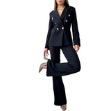 Zipper Bell-bottom Pants Small Suit Business Suit - WOMONA.COM