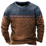 Crewneck Sweater Vintage Print Men - WOMONA.COM