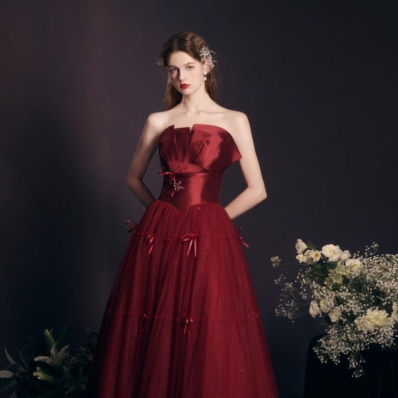 Red Long Dress Heavy-duty Tube Top For Women - WOMONA.COM