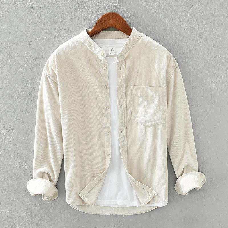 Autumn Loose Corduroy Long Sleeve Shirt - WOMONA.COM