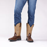 Retro Wide Head Western Cowboy Boot