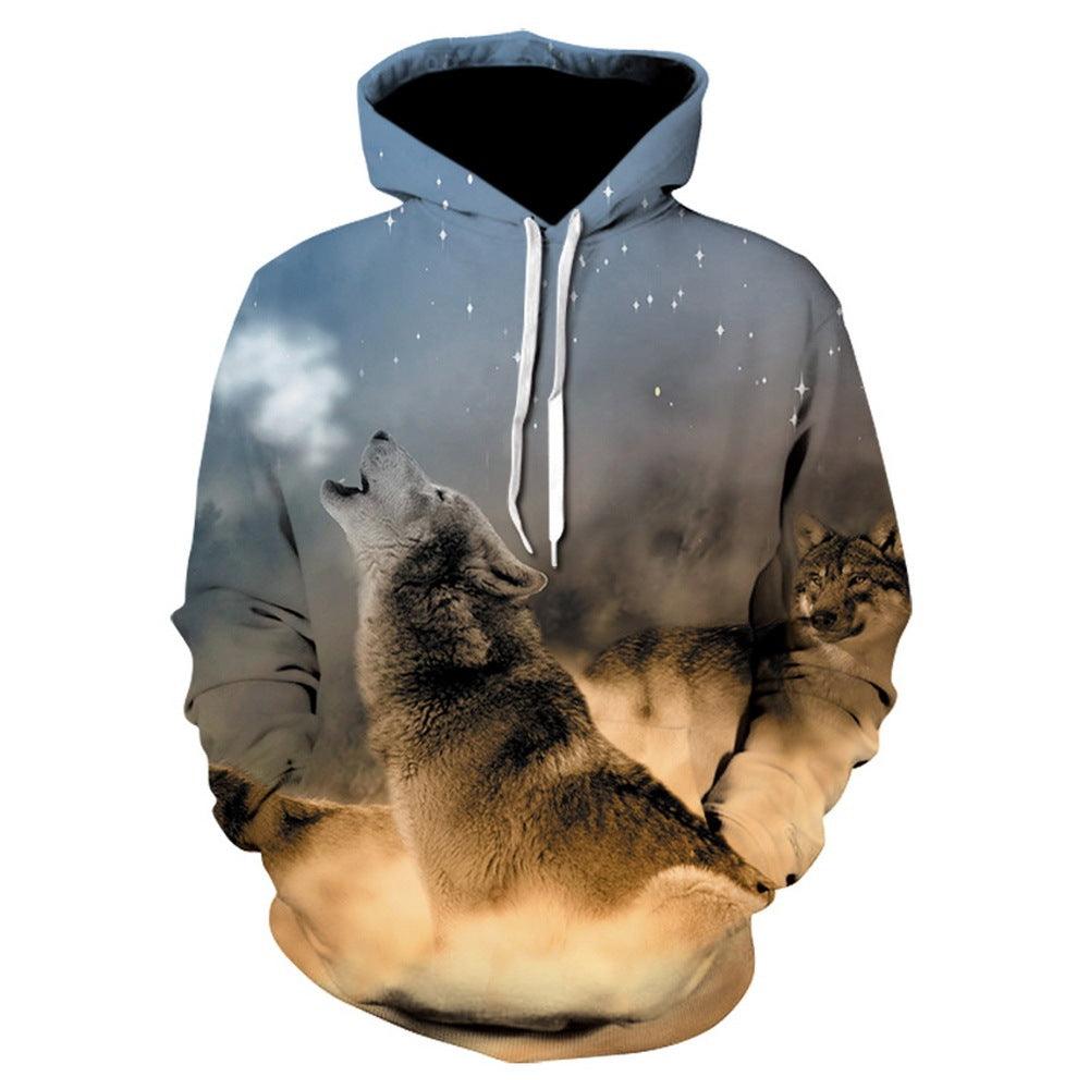 Fall Pullover Hoodie Pitbull Pattern Casual Top - WOMONA.COM