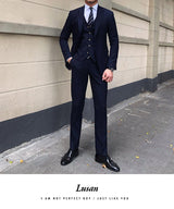 Men's Slim-fitting Suit Three-piece Suit