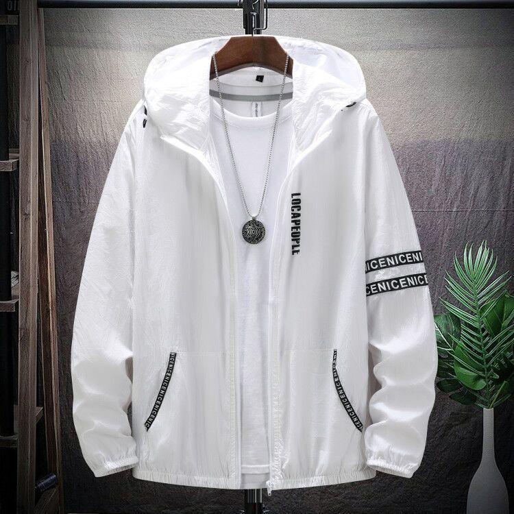 Men's Minimalist Ice Silk Sunscreen Suit Hooded Jacket - WOMONA.COM