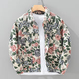 Chaqueta retro con estampado floral de moda para hombre