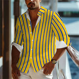 Men's Casual 3D Irregular Pattern Printed Shirt - WOMONA.COM