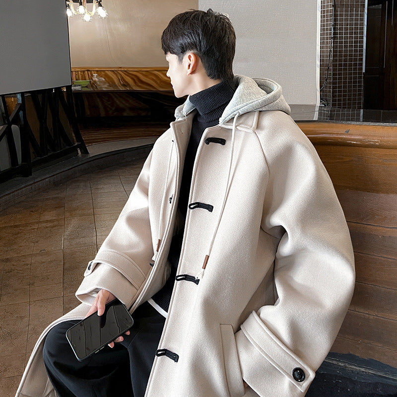 Men's Toggle Coat with Detachable Hood