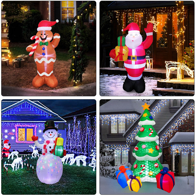 Christmas LED Lights Glowing Santa Tree Snowman - WOMONA.COM