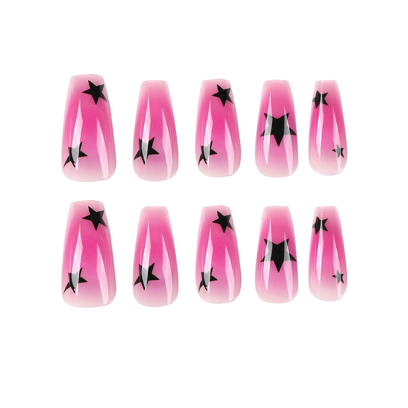 Wear Nail Sweet Cool Ice Transparent Purple Fake Nails Black - WOMONA.COM