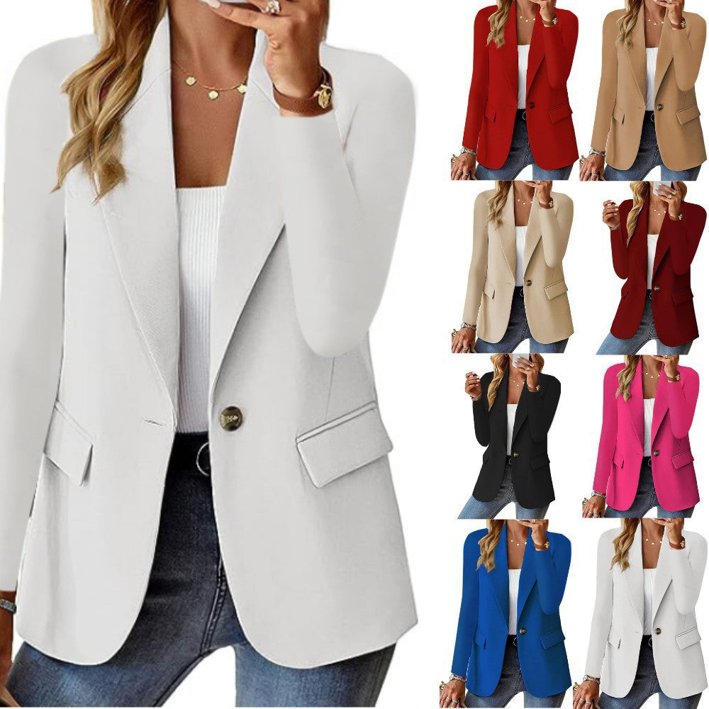 Women's lapel button-front blazer