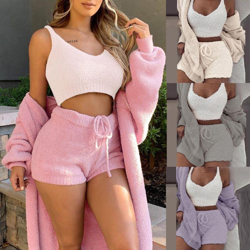 Winter Sexy Women Home Wear Suit Casual Pajamas Set - WOMONA.COM