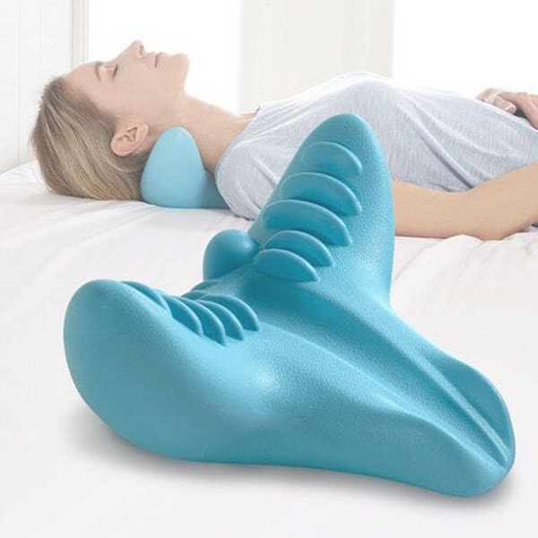 Neck Massager Cervical Spine Pillow Neck Shoulder Massage Home Traction Corrector - WOMONA.COM