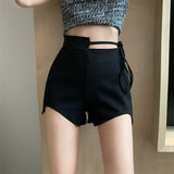 Hot Girl High Waist Strap Casual Shorts Women - WOMONA.COM