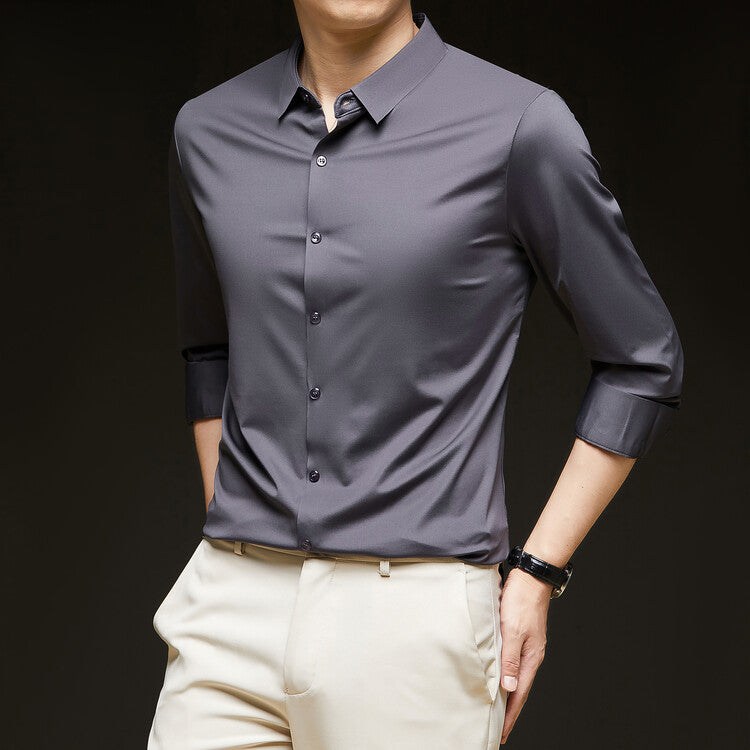 Business Formal Wear Autumn New Black Casual Shirt - WOMONA.COM