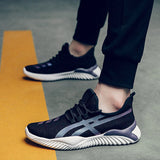 Men Sneakers Stripe Print Lightweight Shoes Running Walking - WOMONA.COM