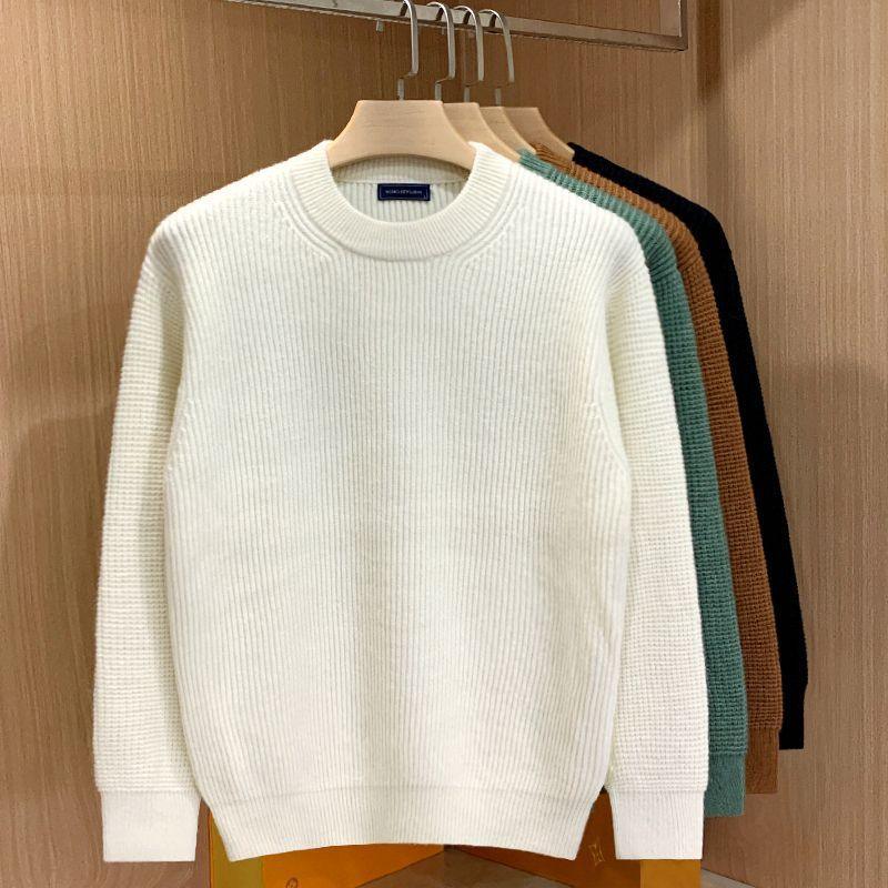 Warm Drop-shoulder Loose Round Neck Sweater For Men - WOMONA.COM