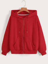 Hoodie Zipper Pocket Casual Sweatshirt