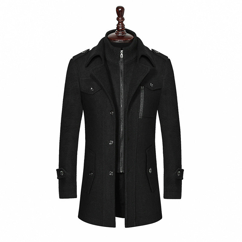 Men's Standard Vertical Zipper Coat Jacket - WOMONA.COM